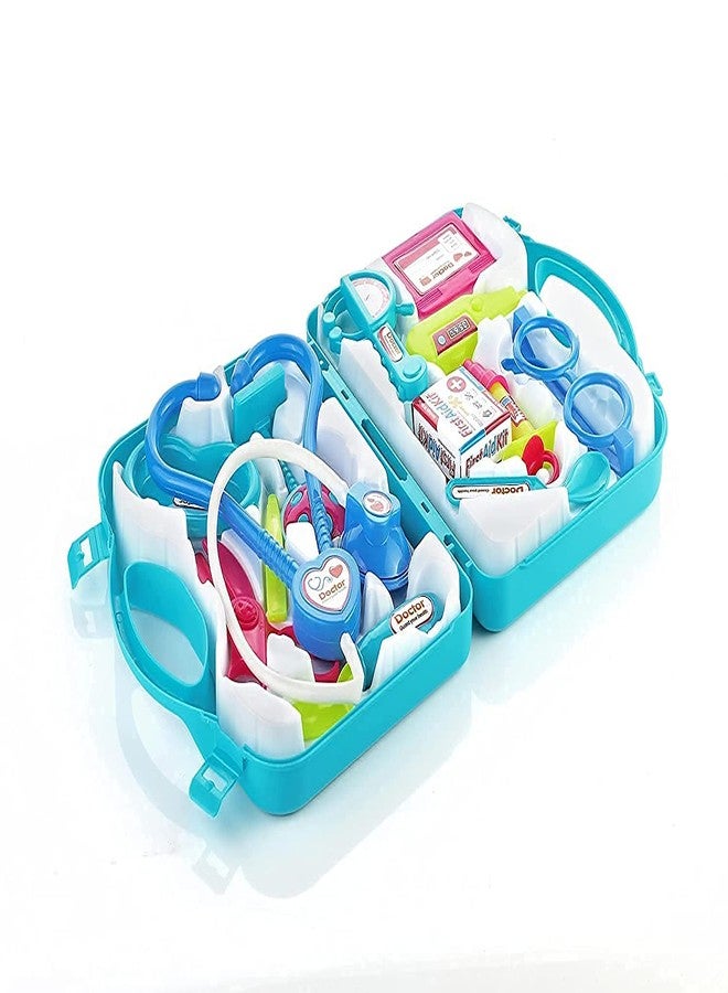 QEXLE Doctor Play Set with Foldable Suitcase, Doctor Set Toy Game Kit, Compact Medical Accessories Toy Set Pretend Play Sets,Docter Kit Toy for Kids. (Kids Doctor Tools Set) - Image 3